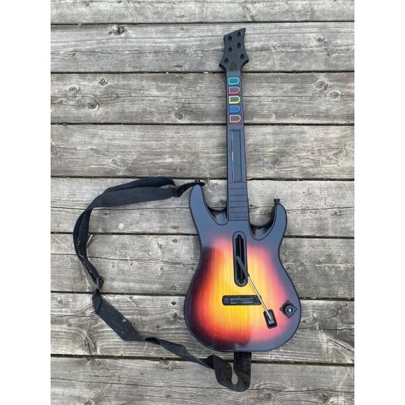 PS3 Guitar Hero Red Octane Wireless Sunburst Guitar NO DONGLE - Picture 1 of 5